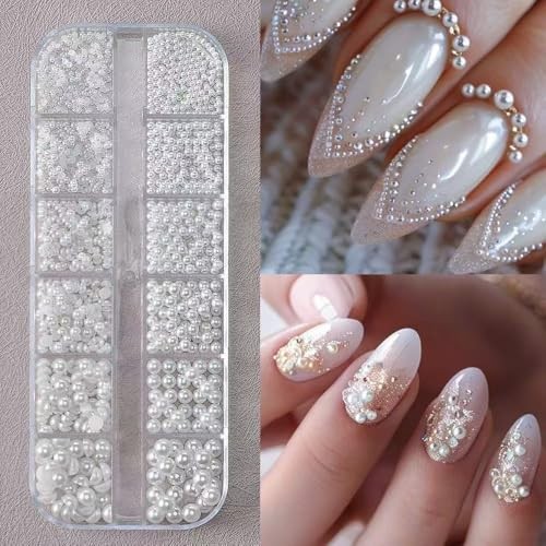 24Grid Shiny Colorful Nail Art Rhinestones 3D Flatback Dark Green + Royal Blue