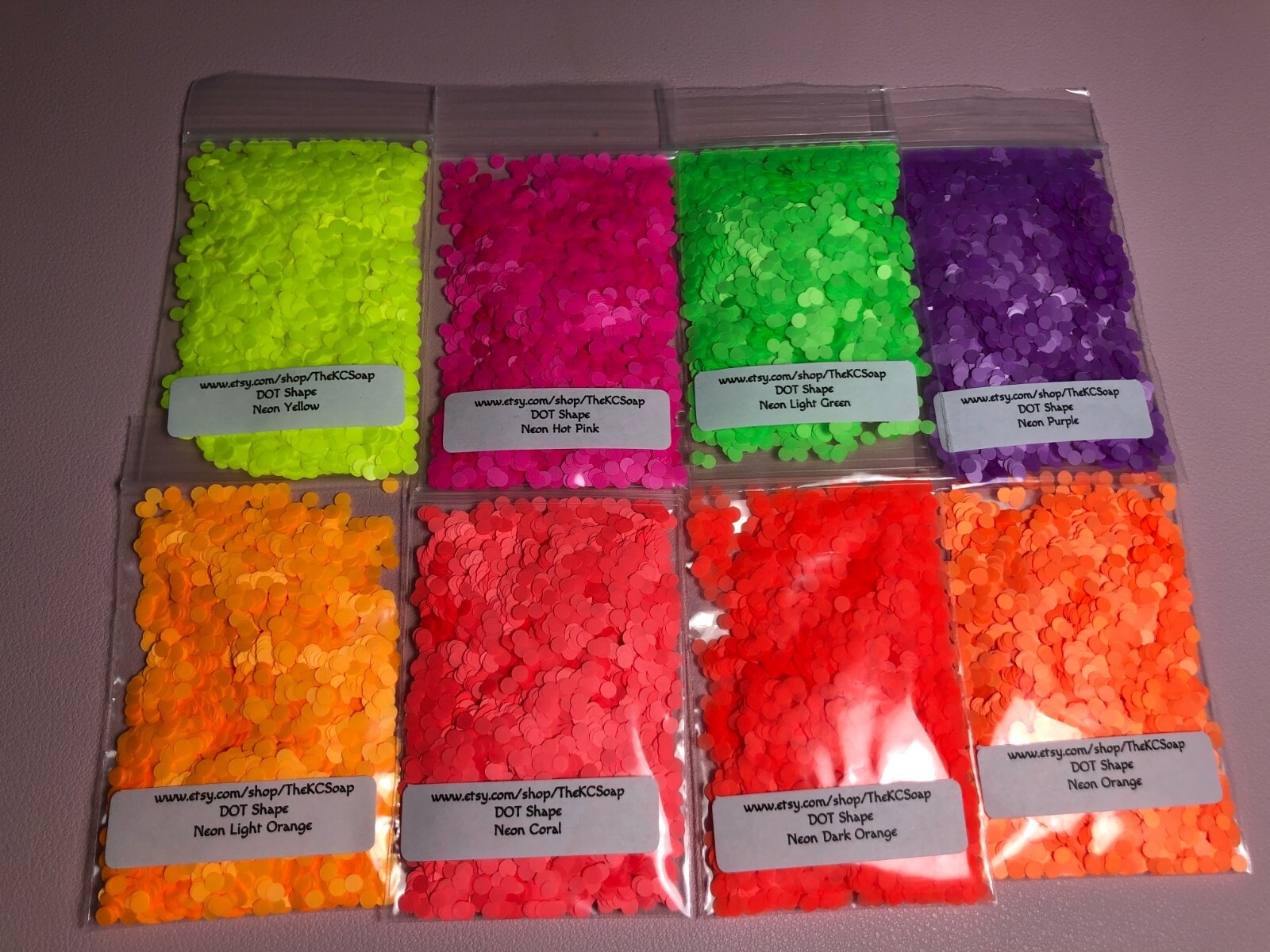 Solvent Resistant 3MM Neon Dot nail art glitter shape spangles sequins US Seller