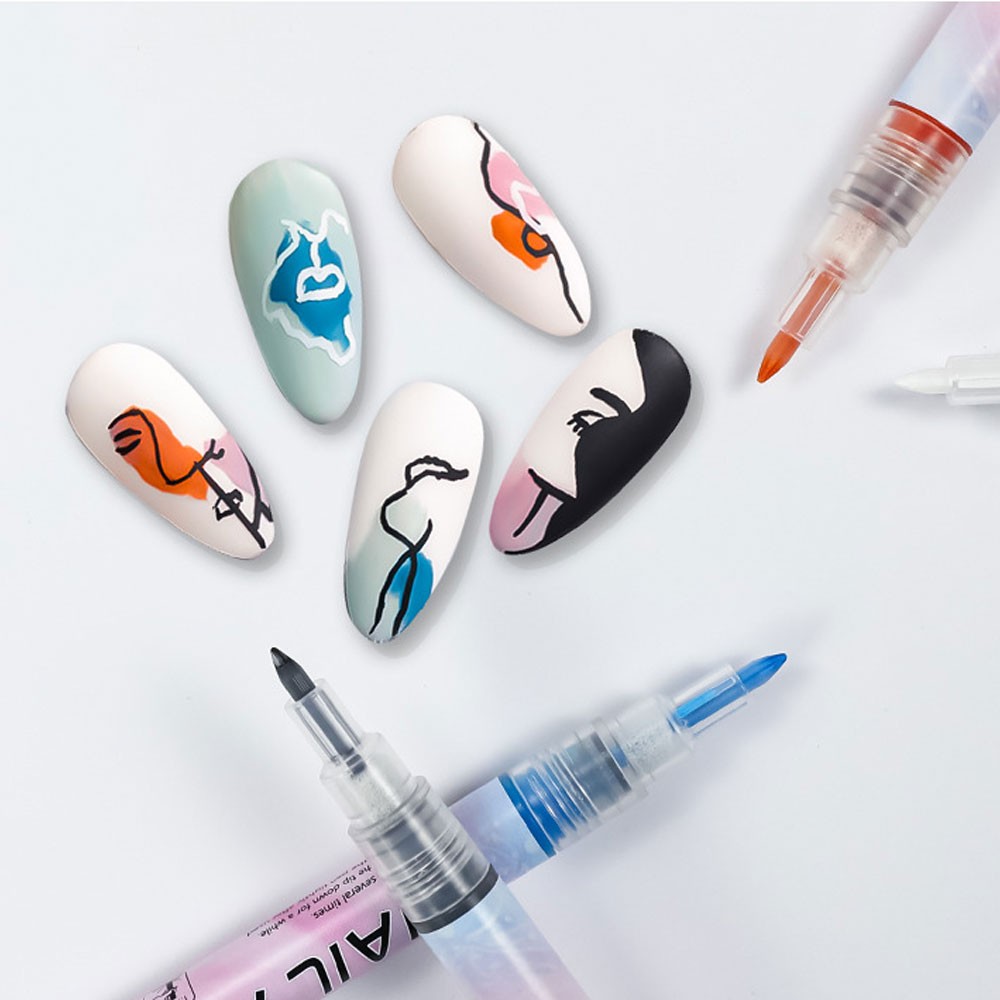 Colourful Waterproof Nail Art Graffiti Pen DIY 3D Nail Art Drawing-Pen 12Pcs/Set