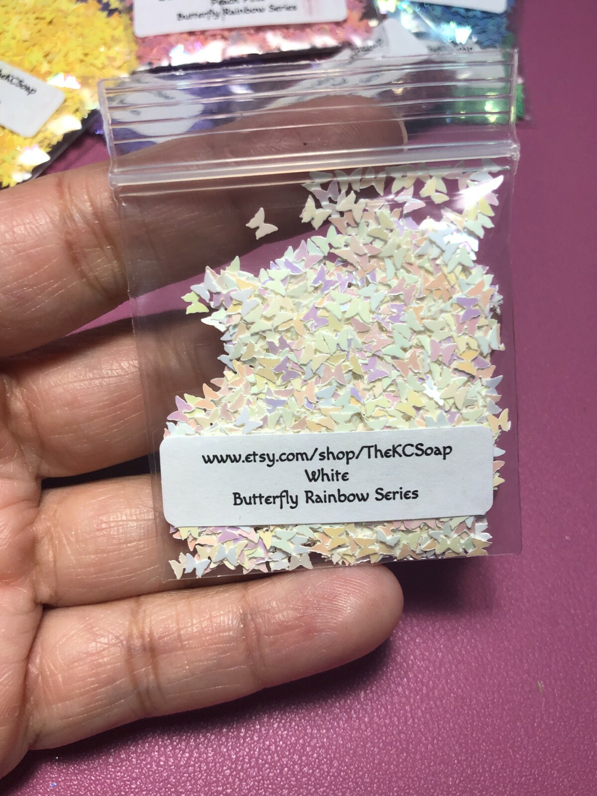 Solvent Resistant BUTTERFLY Shape Glitter Rainbow Series Nail Art Face Body USA