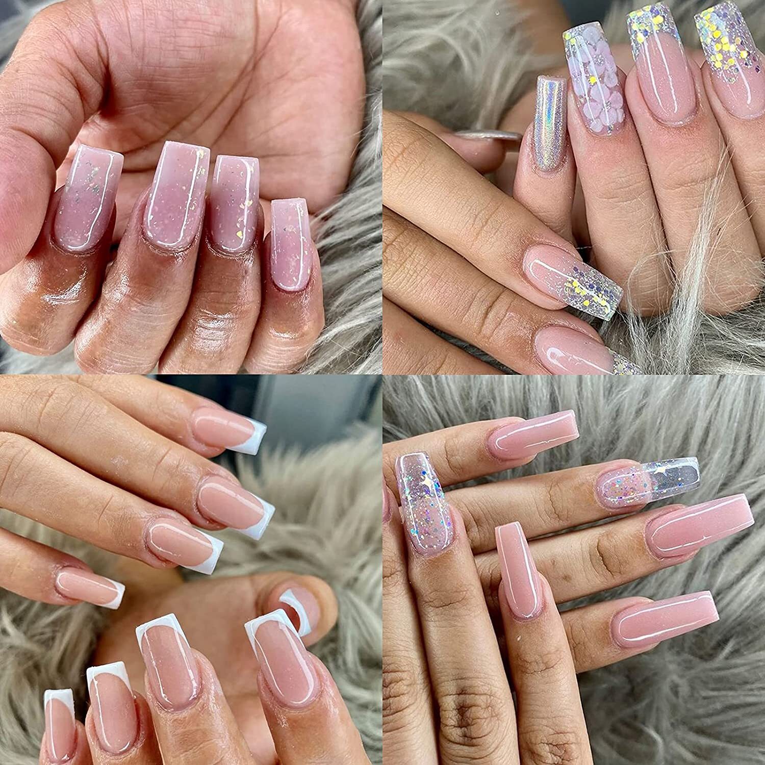 504 pcs Nail Tips GEL Extensions Full Cover ✨SQUARE COFFIN ALMOND🔥 SOFT GEL