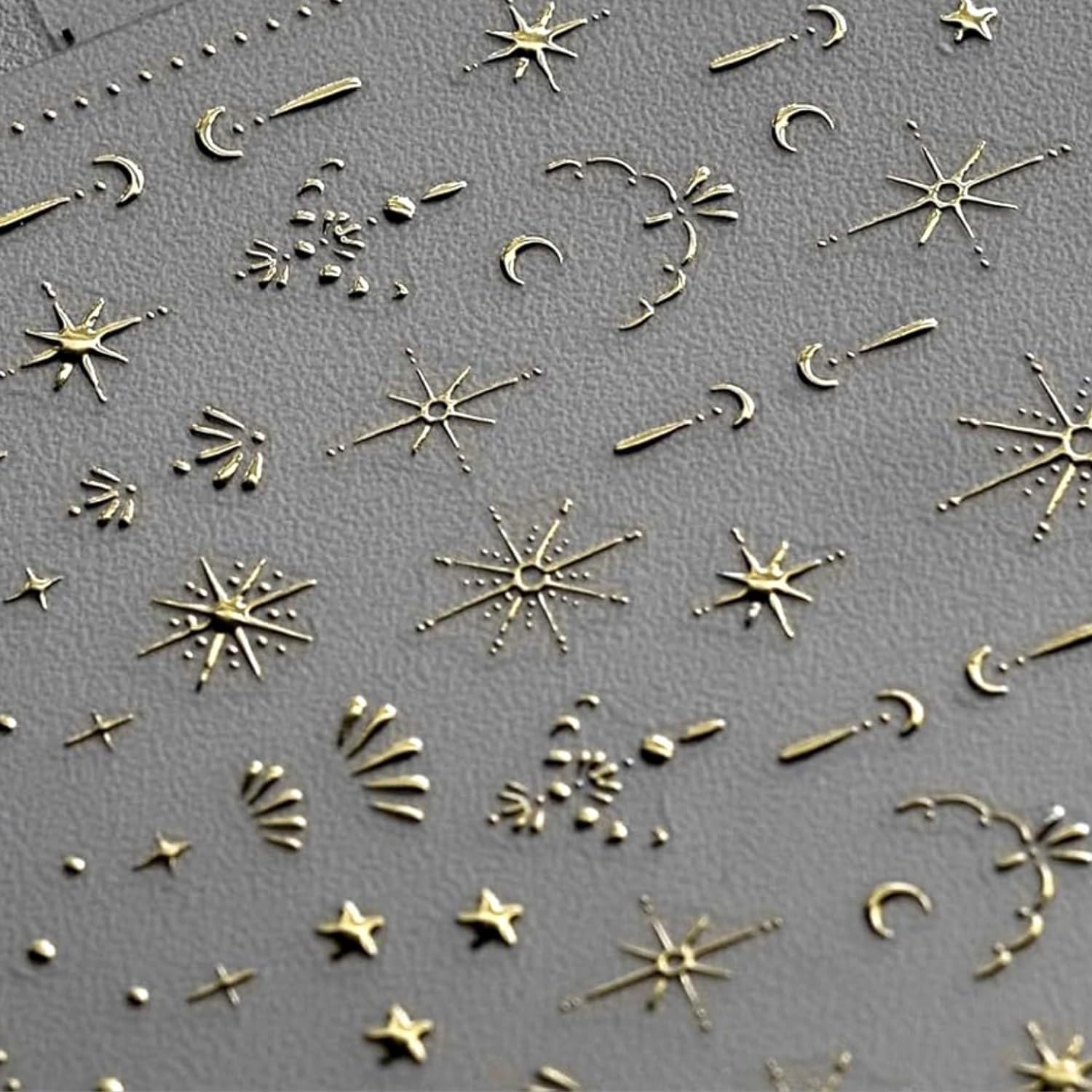 2 Sheets Star Nail Stickers Gold Silvery Nail Art Decals Moon Nails Supplies …