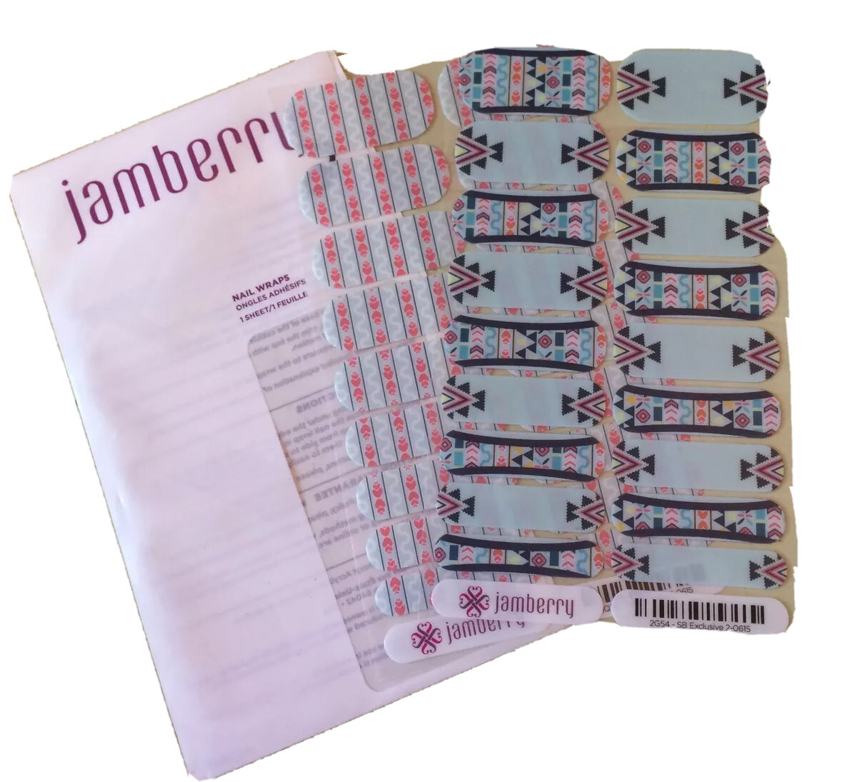 Jamberry Nail Wraps 2 Full Sheets Tribal Native American Robins Egg Blue HTF!