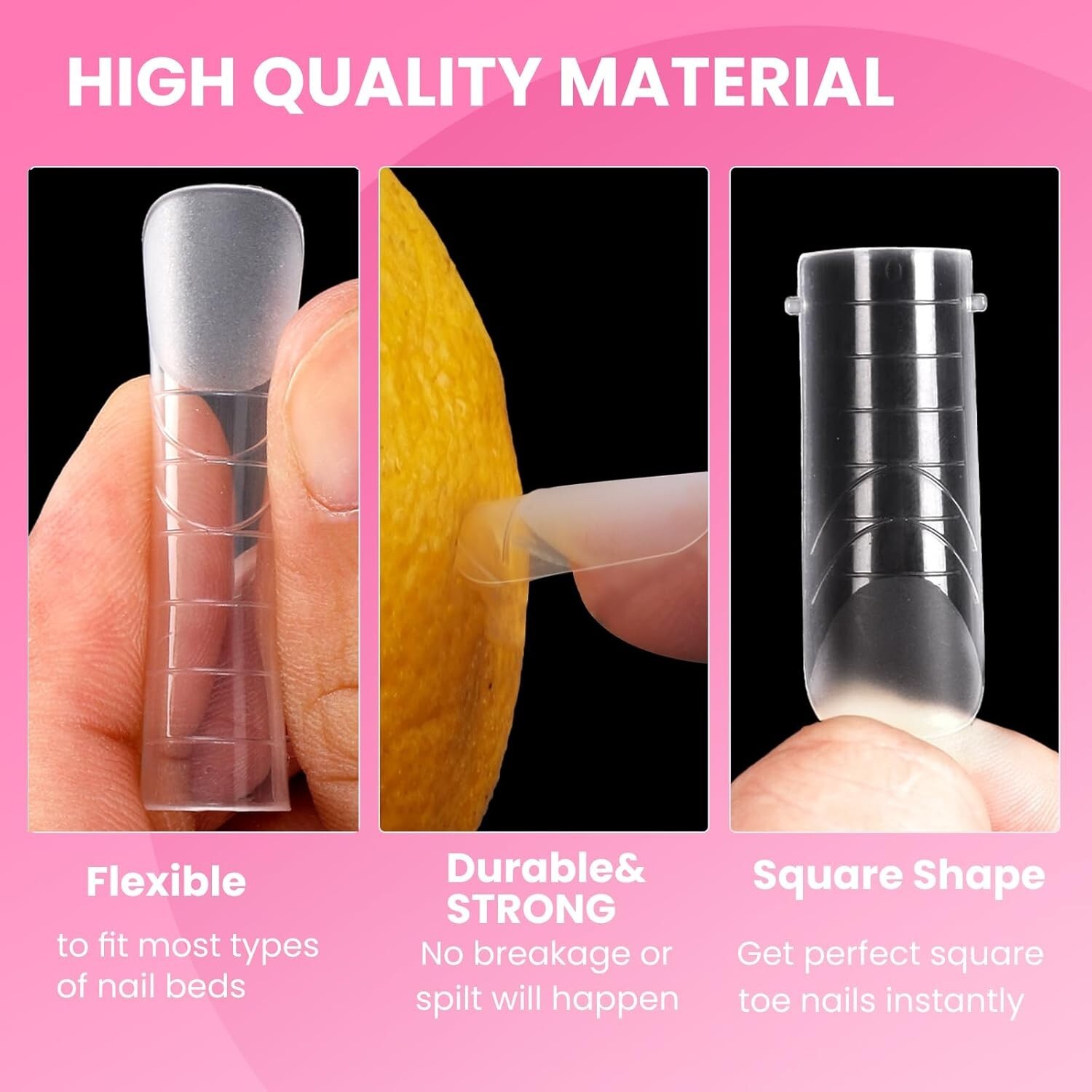 Polygel Dual Nail Forms for Toes, GlimightyX 0.01 Fl Oz (Pack of 120), Clear