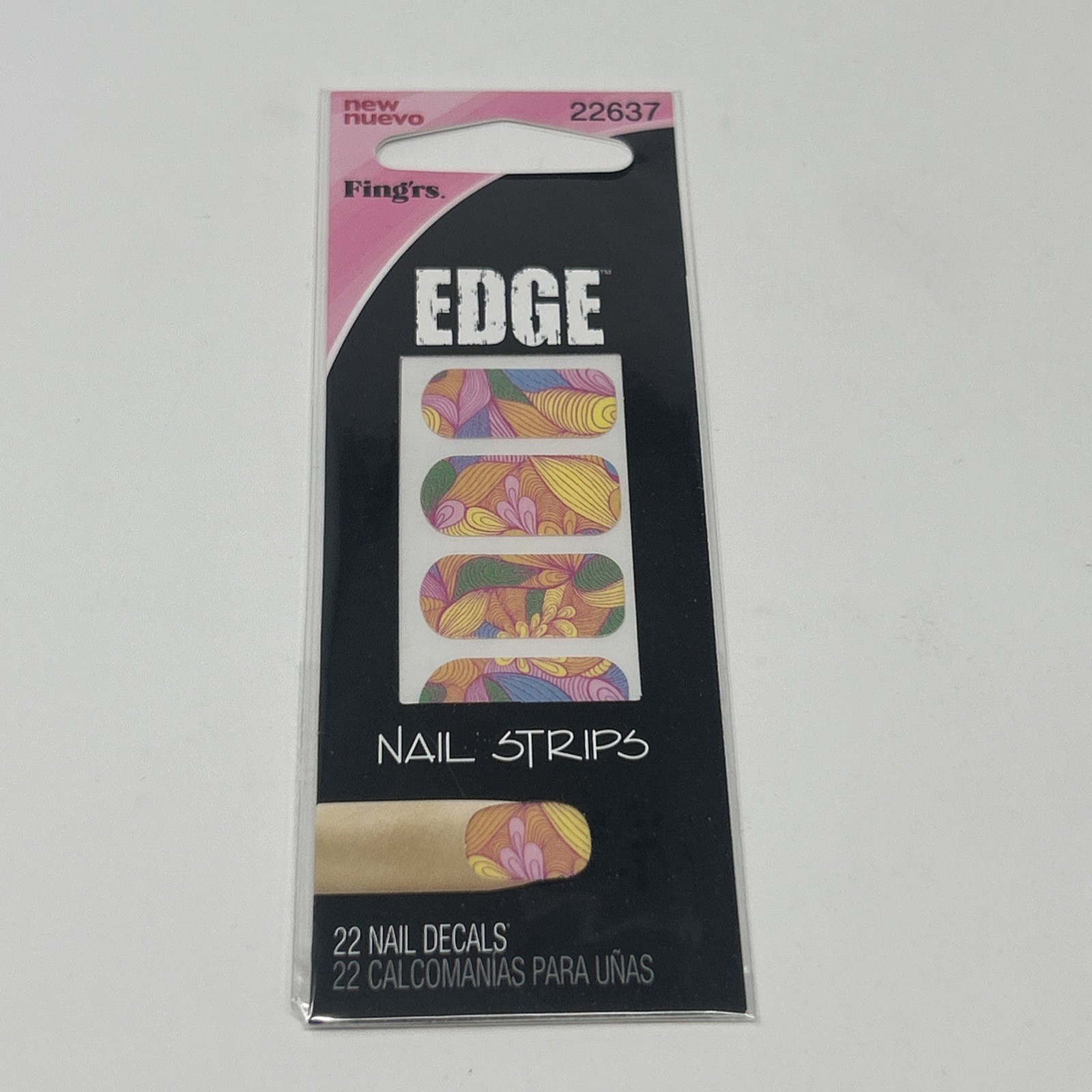NEW Fing’rs Edge Pastel Art Deco Nail Strips Art Stickers 70s Vibe Retro #22637
