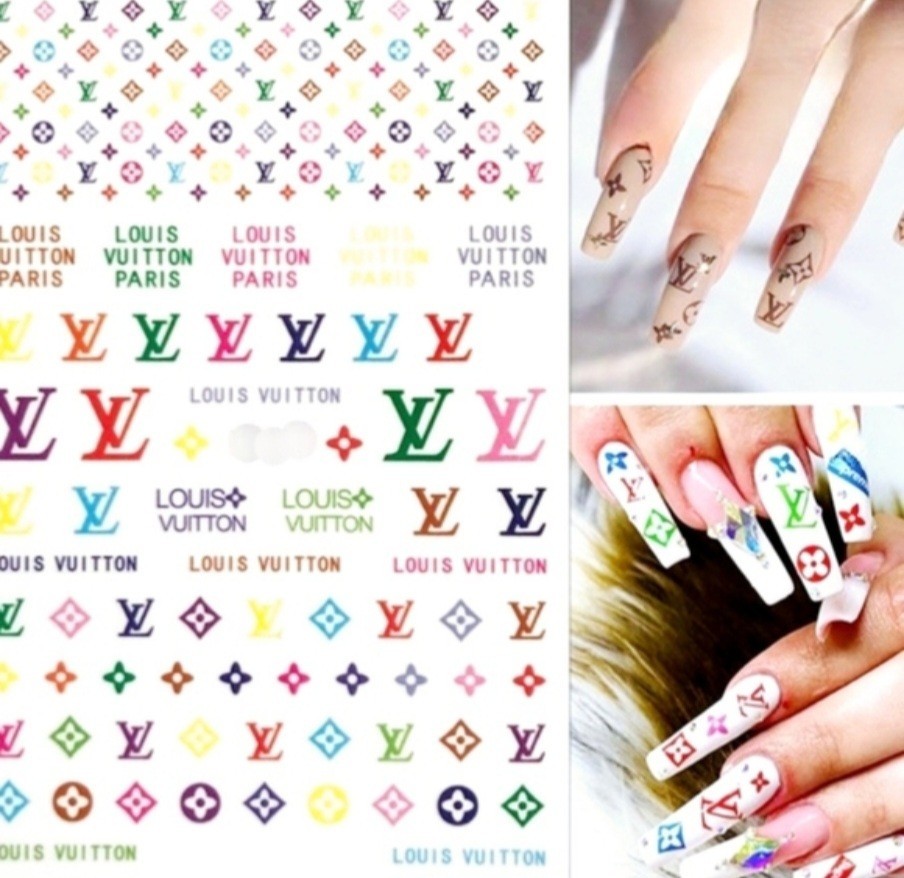 NWT NAIL ART DESIGN SELF-SEAL STICKERS N°021: MULTICOLORED PASTELS!