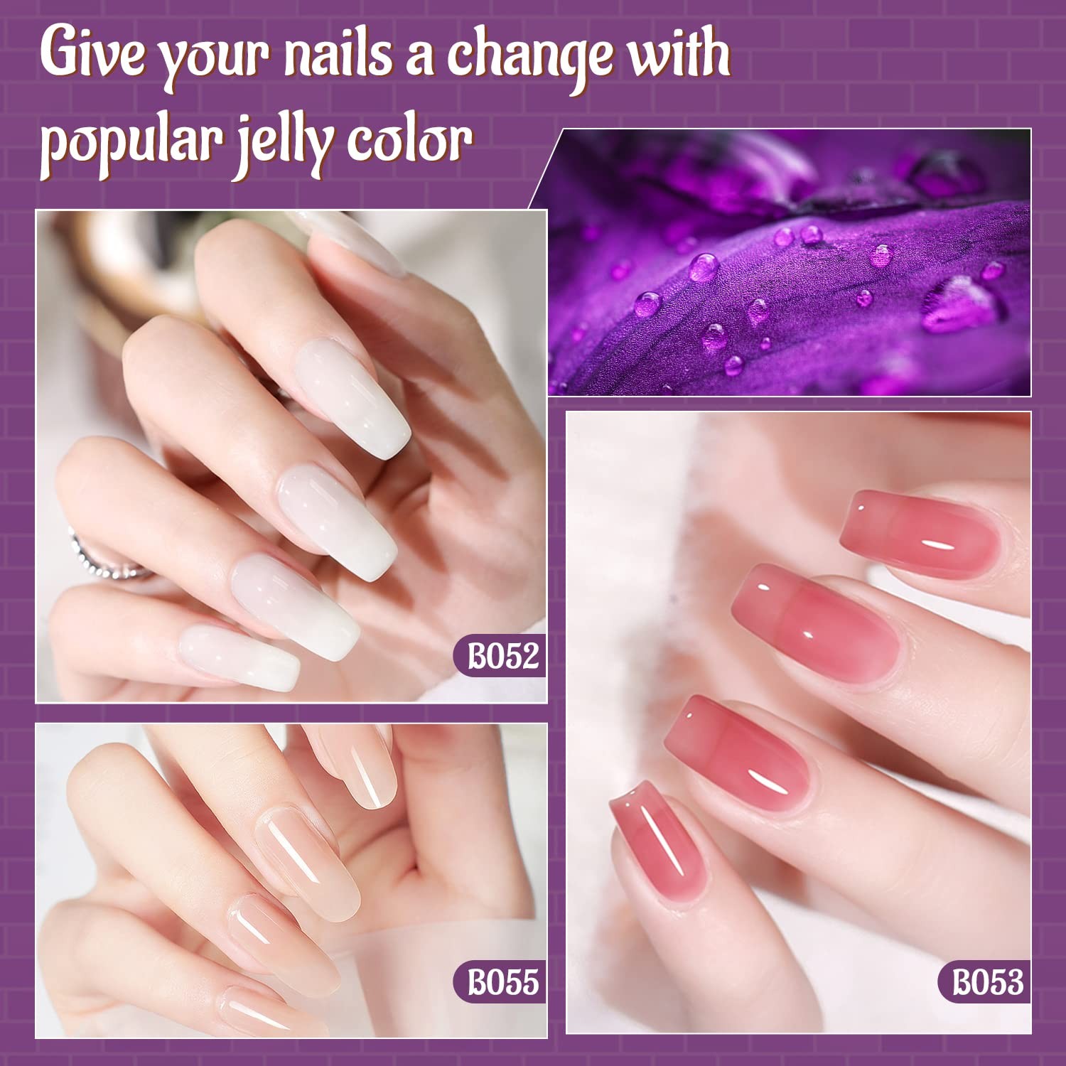 60 PCS Gel Nail Polish Kit with UV Light & Soak-Off Base/Top Coat