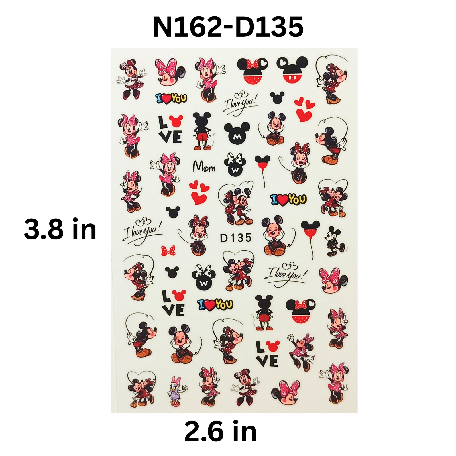 Cute Mickey & Minnie 3D Nail Stickers – Cartoon Nail Art Decals