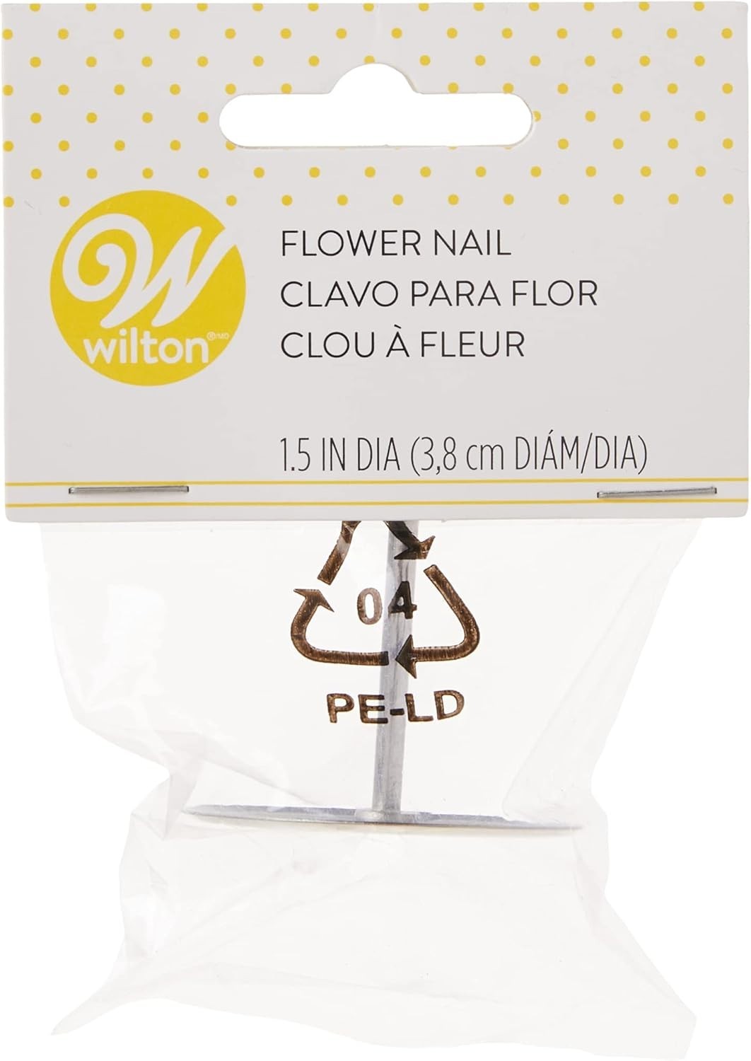 Professional-Grade 1.5-Inch Flower Nail – Precision Icing Tool in Silver