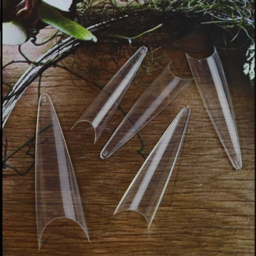 Curve Fake Nails Clear Natural Acrylic Artificial Nail Art Tips 500pcs