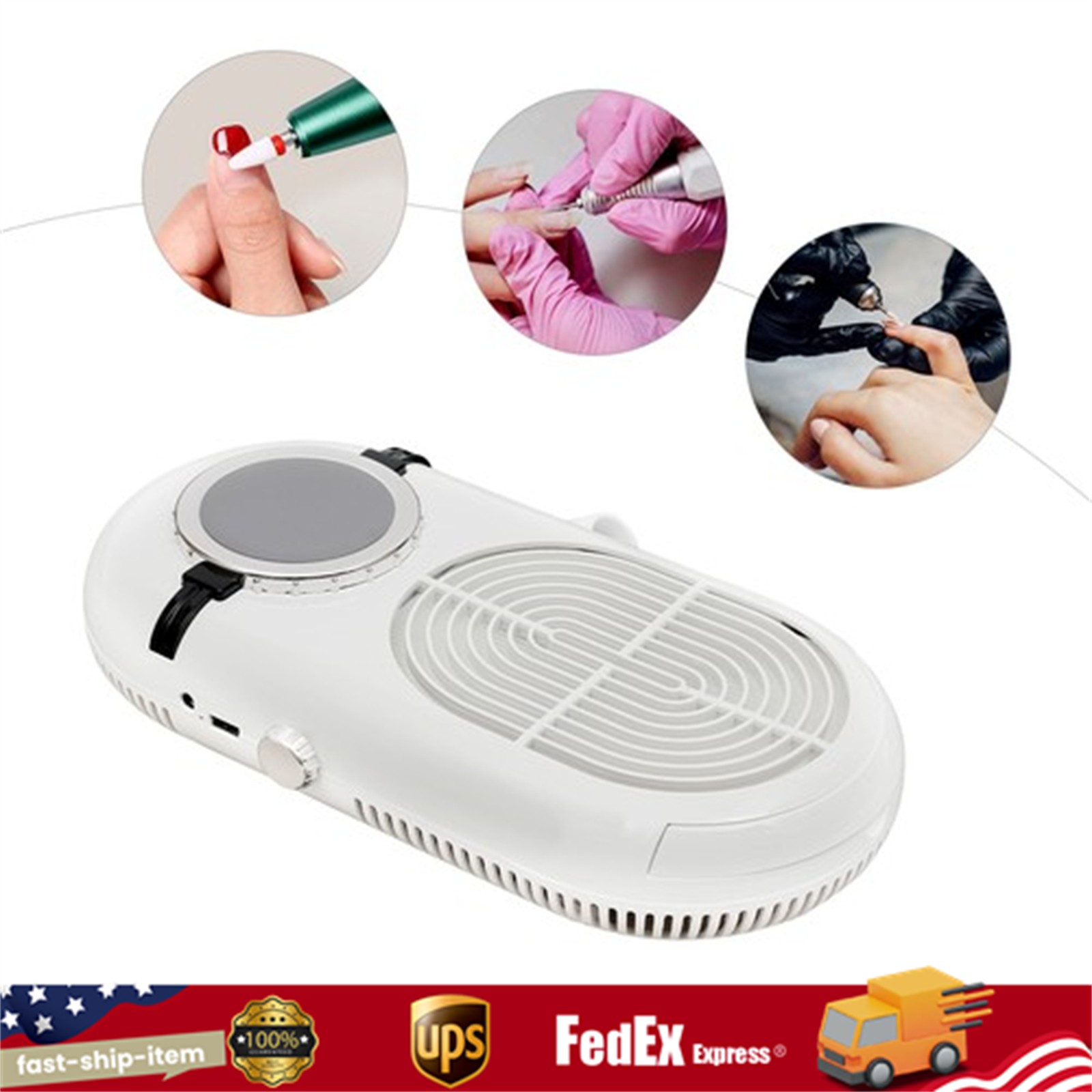 24W 4000RPM Nail Dust Collector Desktop Adjustable Speed Nail Dust Collector