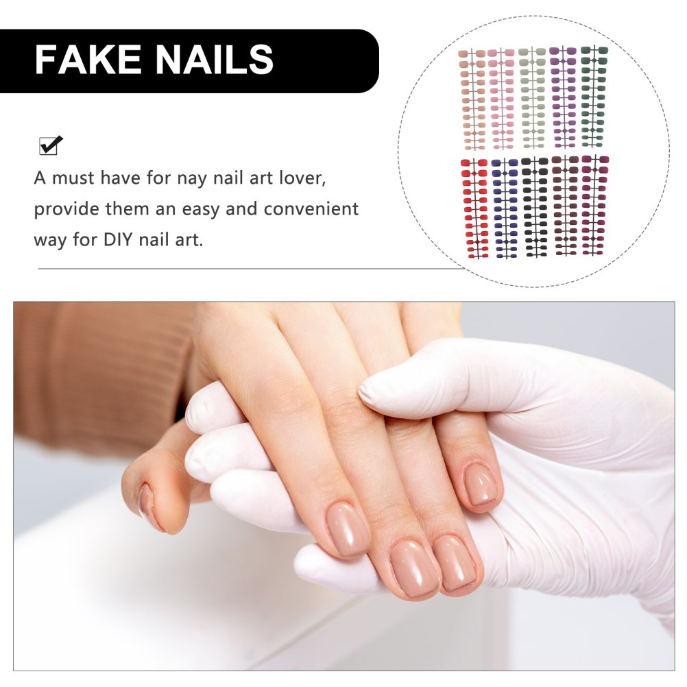 240Pcs Detachable Press on Nails Short Durable ABS Assorted Colors