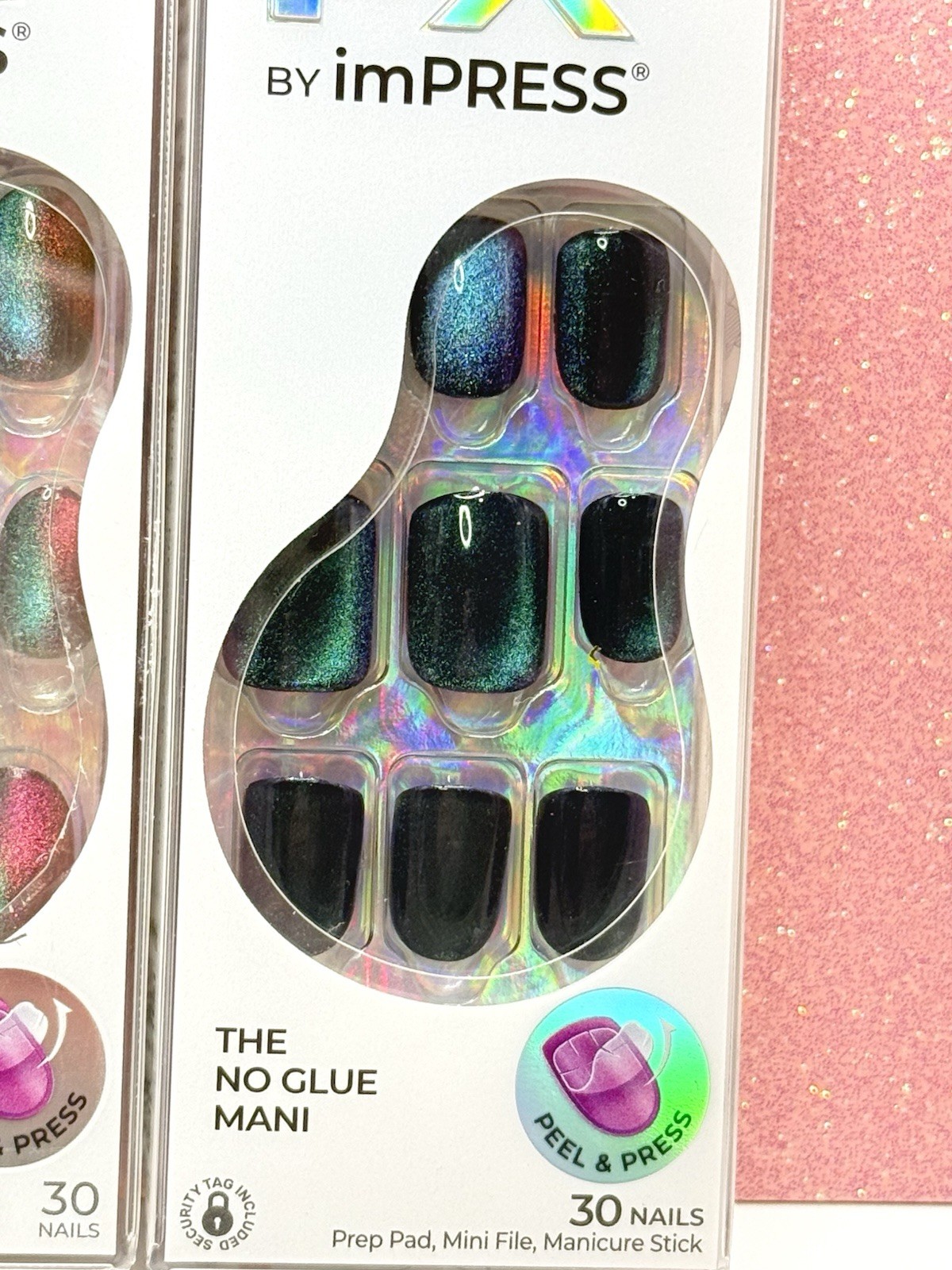 Kiss imPRESS ColorFX No Glue Press-On Manicure Nails Short Jewel Tone Bundle 3pk