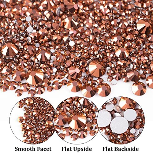 One Pack 2000 Pcs of Flatback Round Rose Gold 27-One Pack of Rose Gold