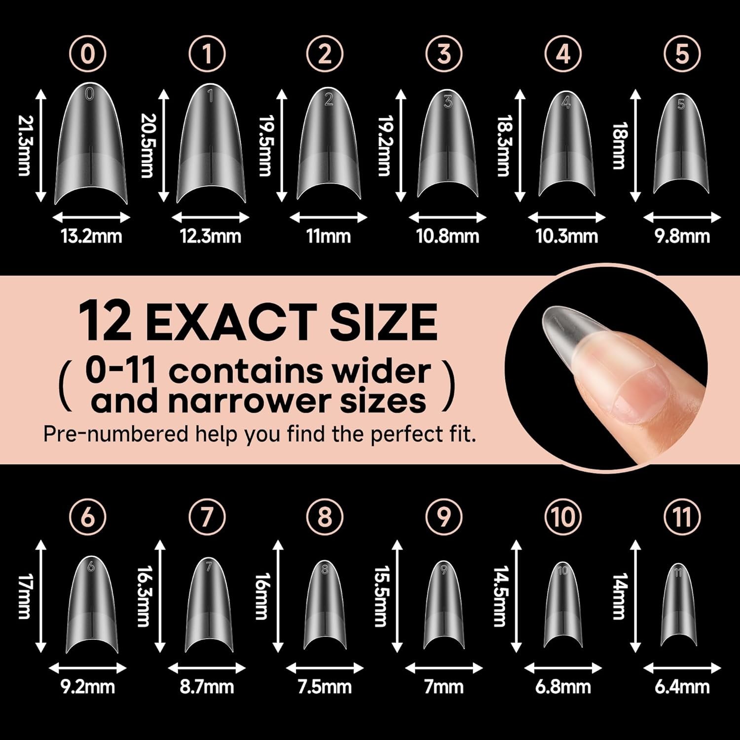Elegant Half-Cover Medium Almond Gel Nail Tips – 504pcs for Beautiful Nail Style