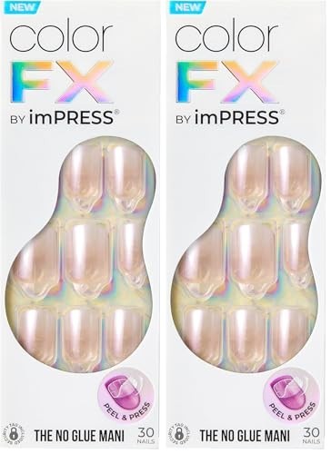 Press On Nails Solid White Short Squoval, 30 Fake Nails, 10-Day Hold, Nail Kit