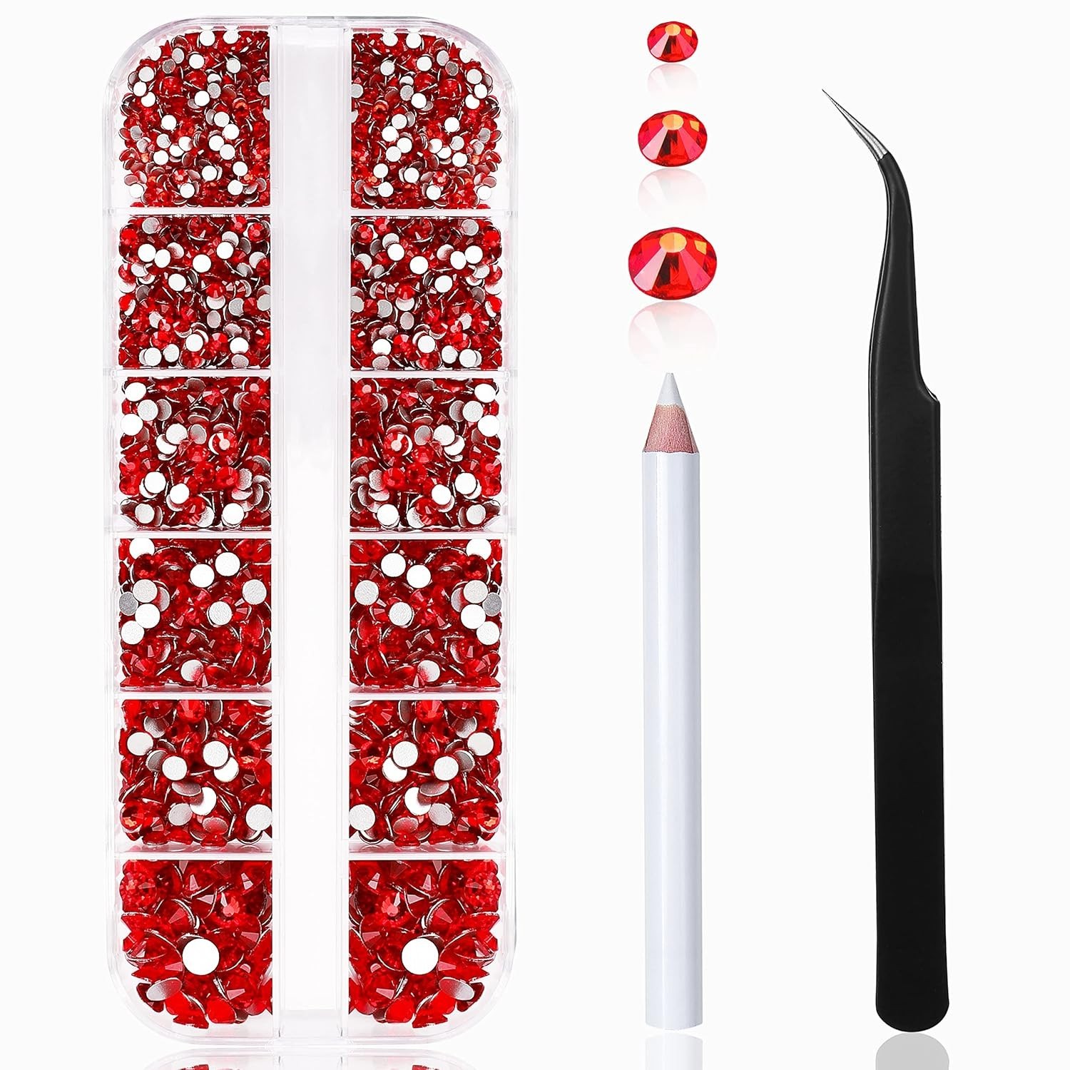 Nail Art Rhinestones Kit 2400Pcs Nail Gems Ab Flatback Rhinestones Gems Stones,