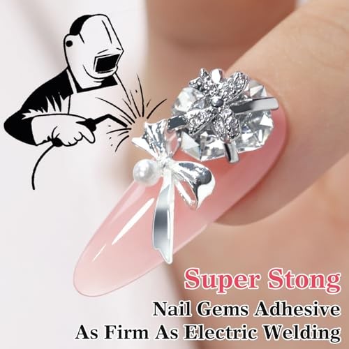 1.4 Oz Rhinestone Glue for Nails Gel Glue Design 3D Art Jewels Charm Gem