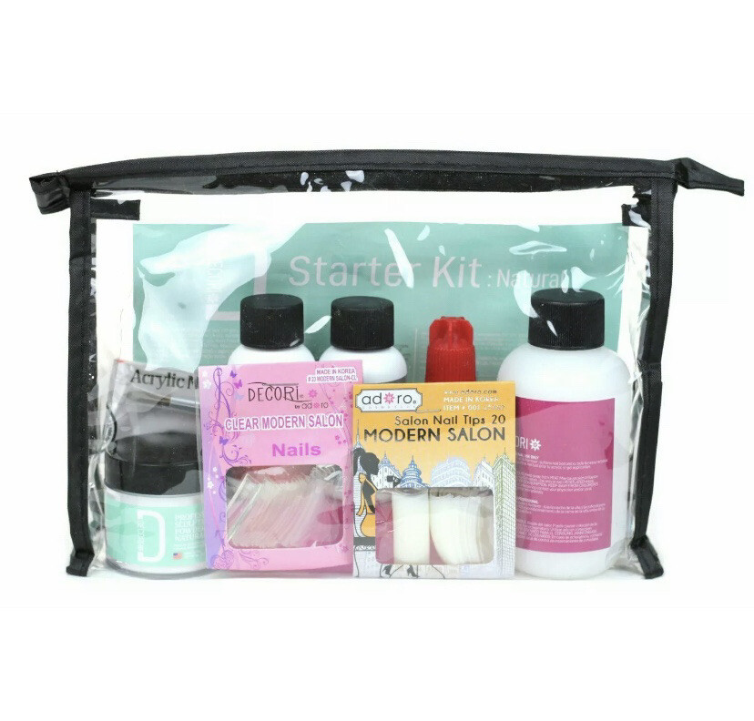 NATURAL Acrylic Nail Starter Kit Adoro Decori Professional Nail System USA MADE
