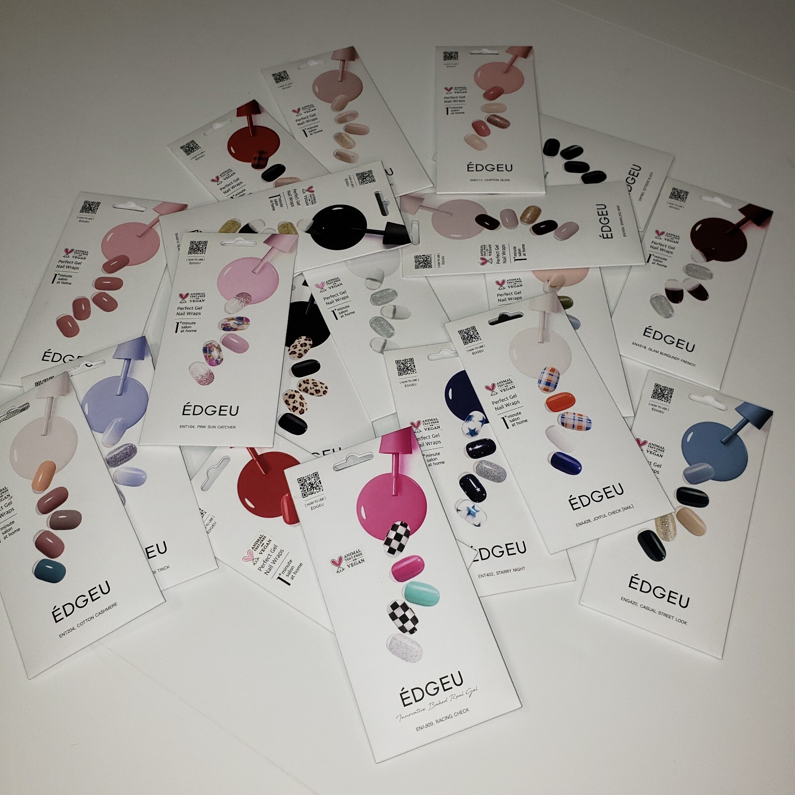 Edgeu Perfect Gel Nail Wraps Semi Cured Gel Nail Strips – Multiple Colors [New]