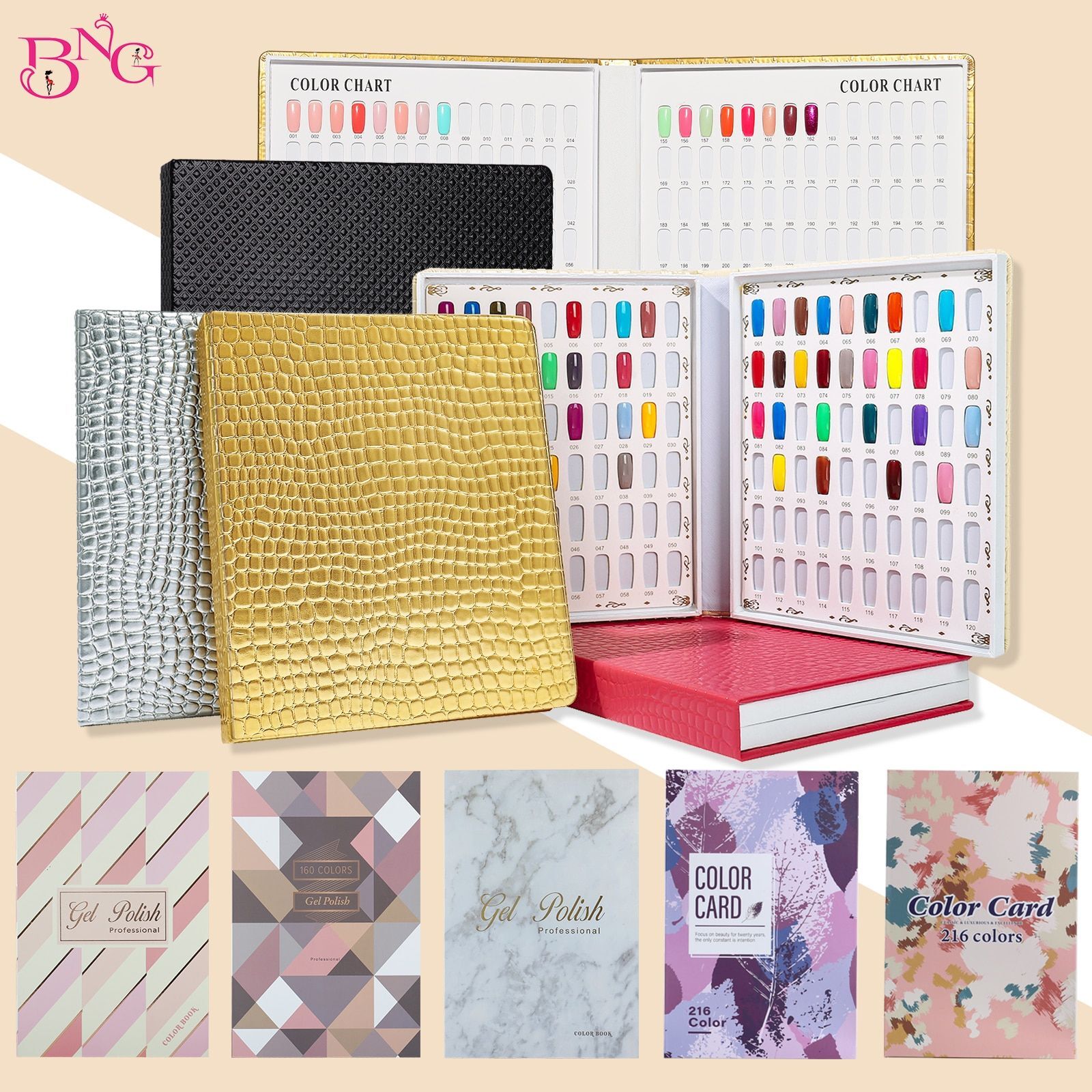 Nail Display Book Tips-Display Color Books Nails Polish Chart Polish Card Boards