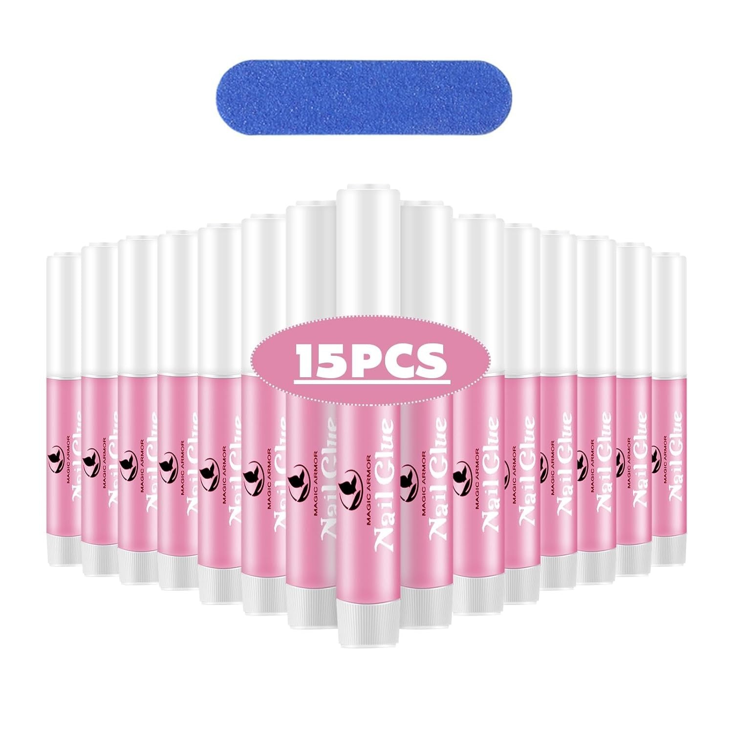 Low Viscosity Nail Glue, 15PCS Strong Adhesive for Acrylic Nail Applications