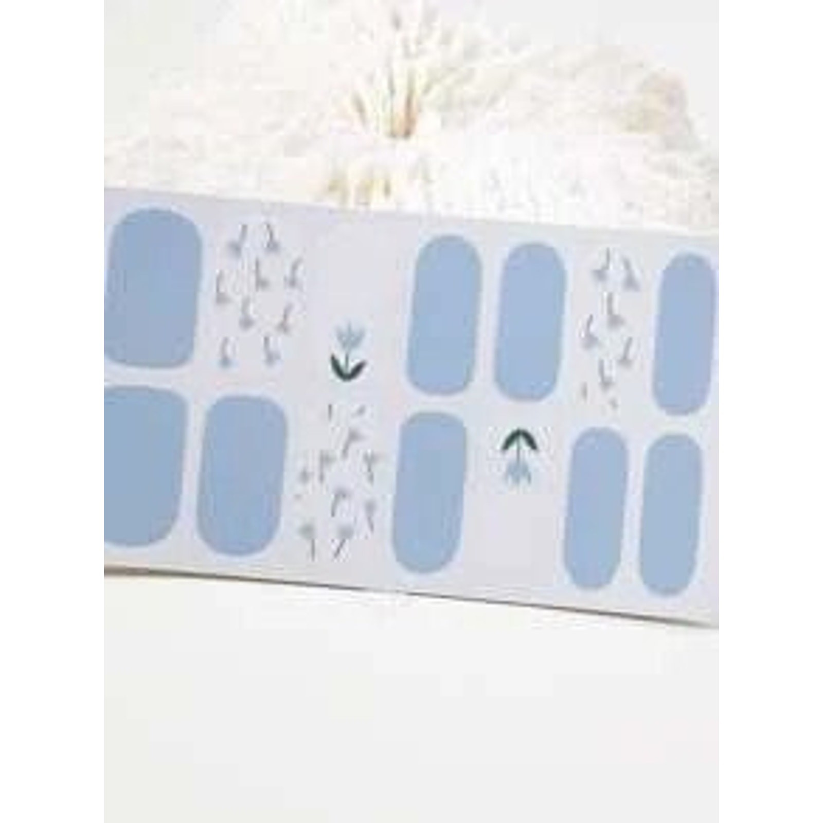 QF556 Blue Flower Graphic Nail Wraps / Nail Strips / Nail Art Stickers