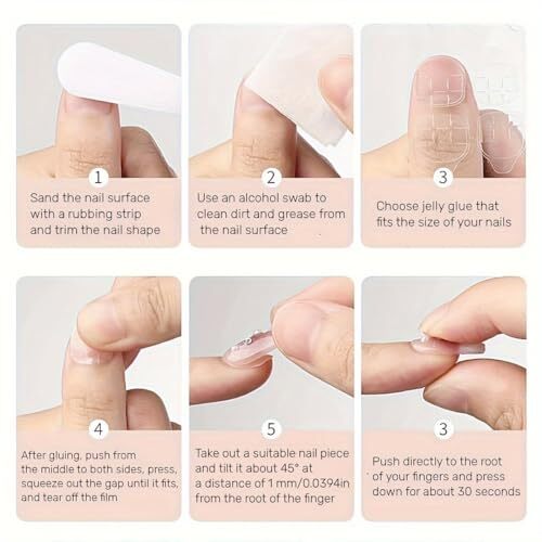 French Tip Press on Nails Short Square Fake Nails with Flower Designs s17