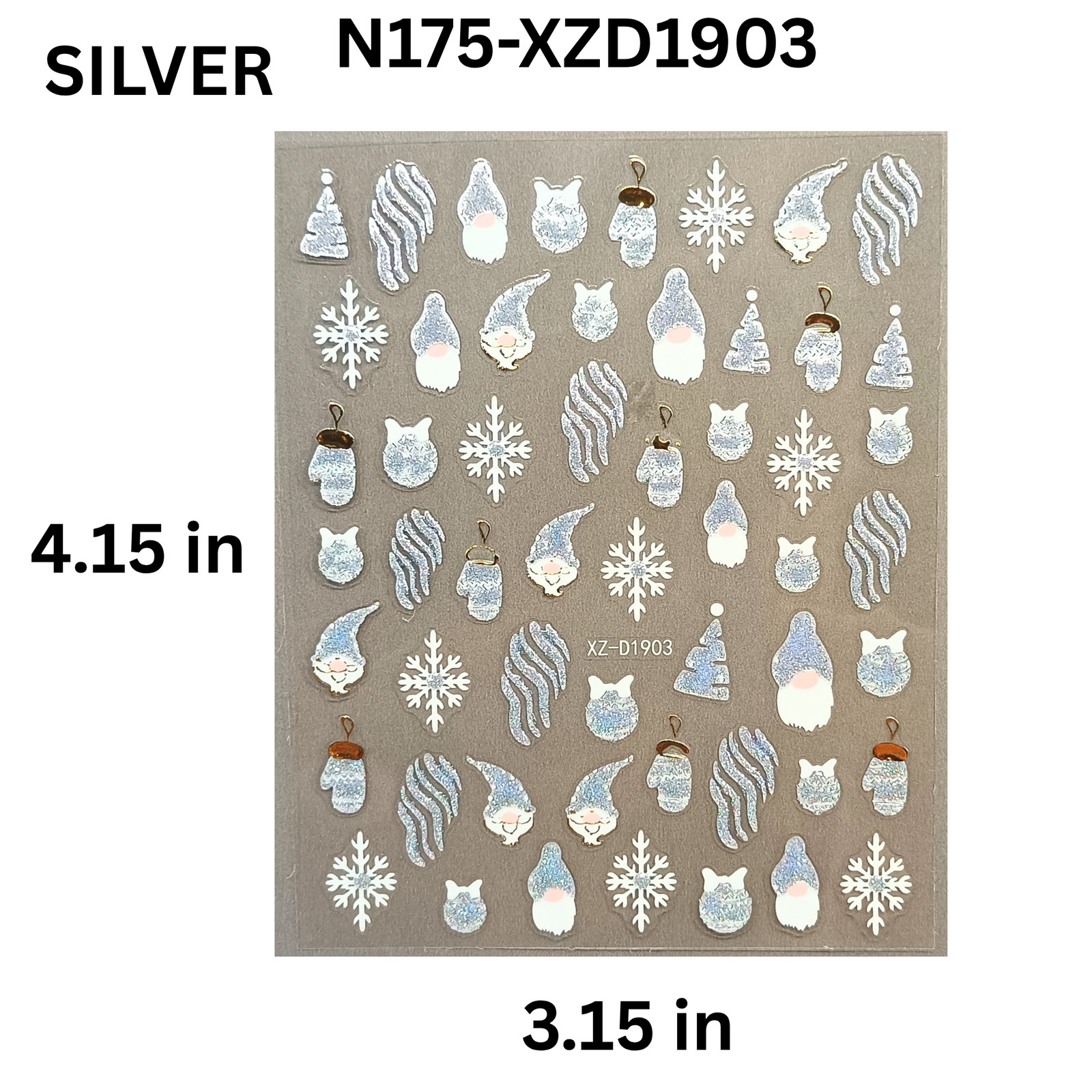 Holiday Nail Stickers 3D Set – 12 Sheets Xmas Reindeer & Snowflake Decals