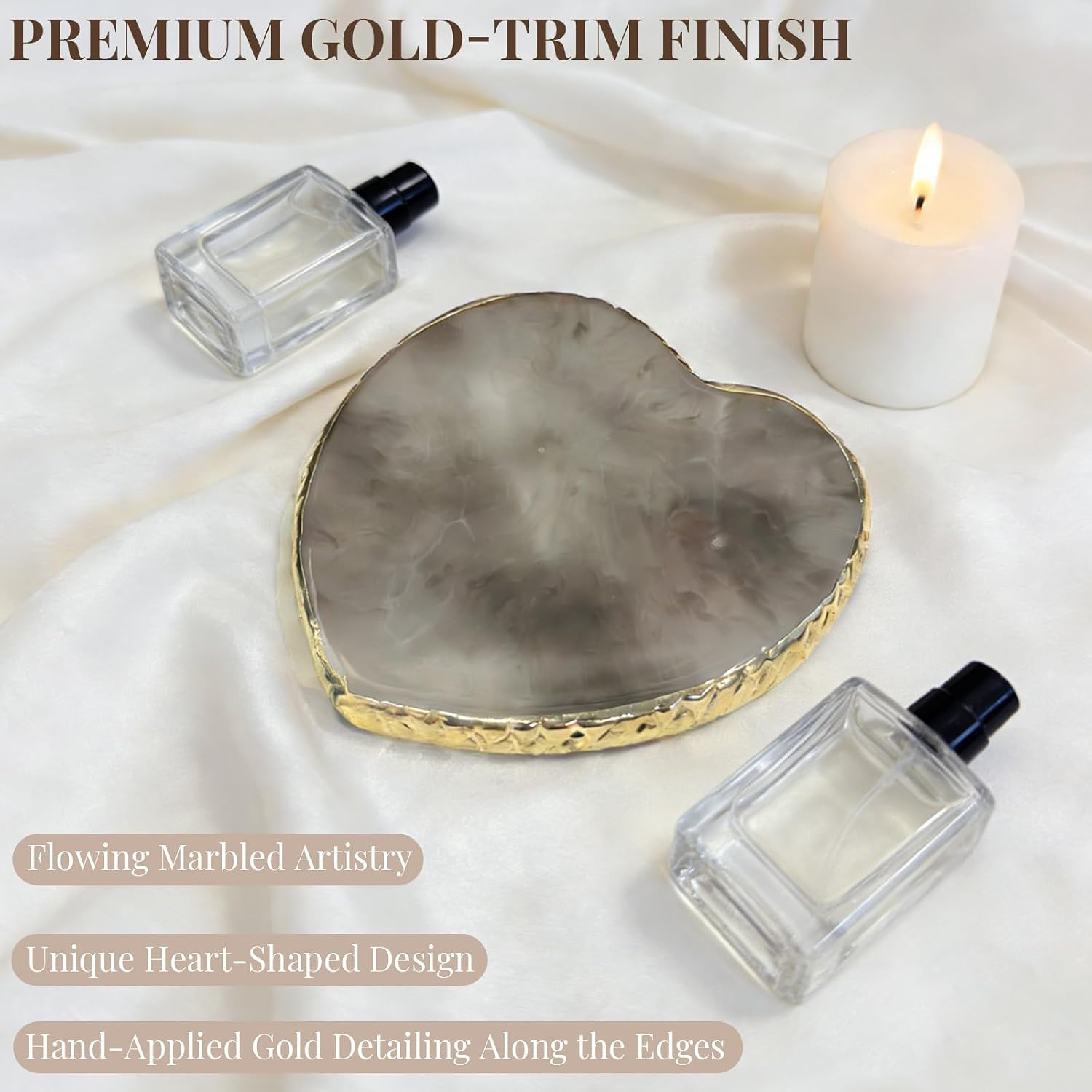 2 PCS Heart-Shaped Resin Nail Art Mixing Palette – Nail Polish Mixing Plate & Na