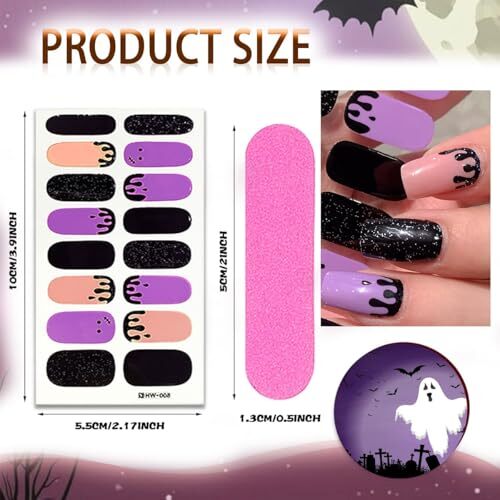 6 Sheets Halloween Nail Art Stickers for Nail Art 3D Halloween Nail Stickers-9