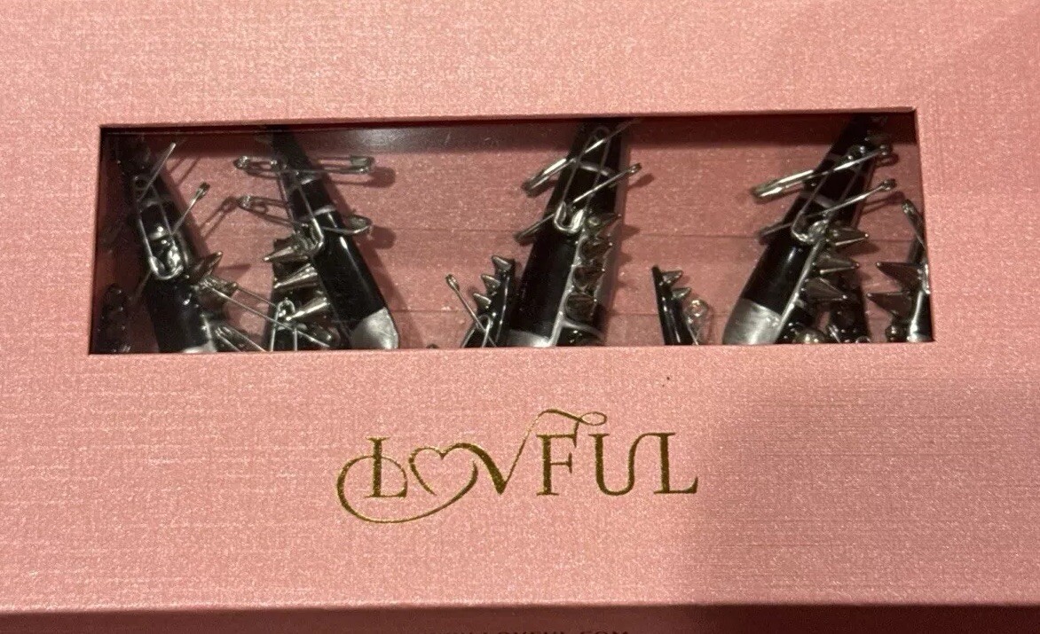 Lovful H201 Stilletto Long Size Medium Acrylic Press On Nails