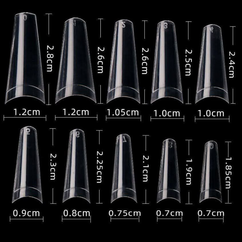Cre8tion Nail Tips Stiletto, French or Coffin 500/600pcs in Clear &/ Natural