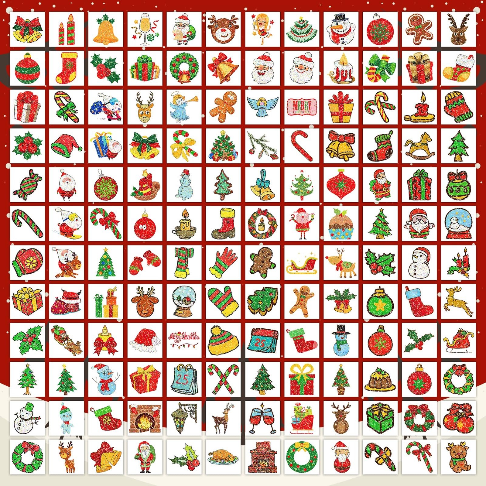 EMOME 408 PCS Christmas Temporary Tattoos, Xmas Glitter Tattoo Stickers for K…