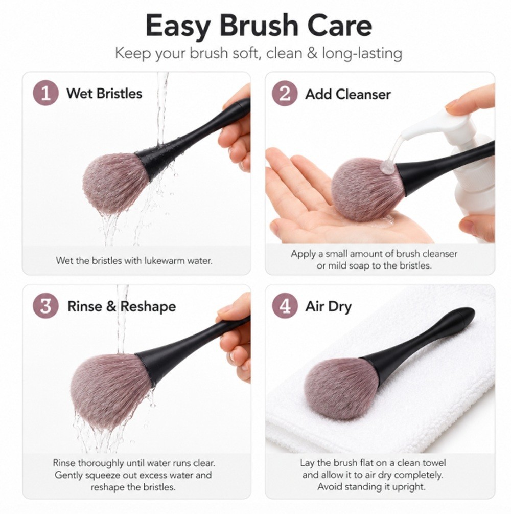Nail Dust Brushes Acrylic UV Nail Gel Powder Nail Art Dust Remover Brush Cleaner