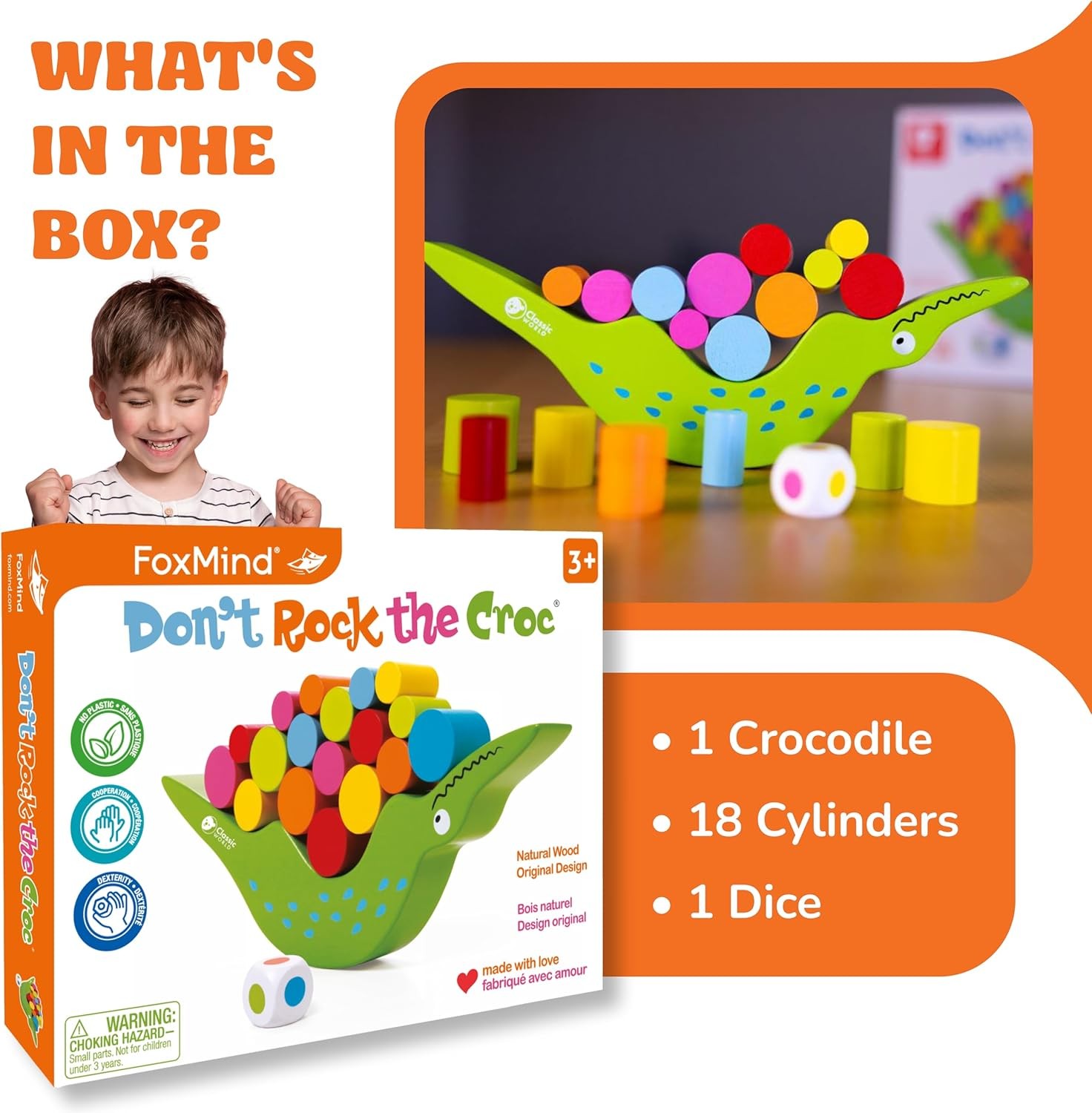 FoxMind Games Don’t Rock The Croc, Toddler Boy Girl Games, Kids One Size