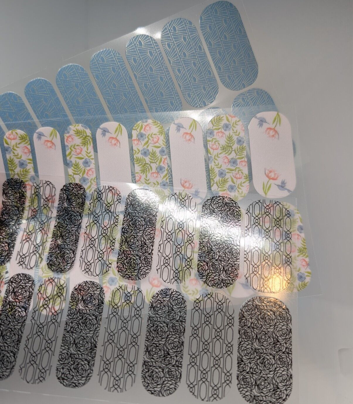 Jamberry Nail Wraps Full Sheets – Geometric Floral Lot of 5