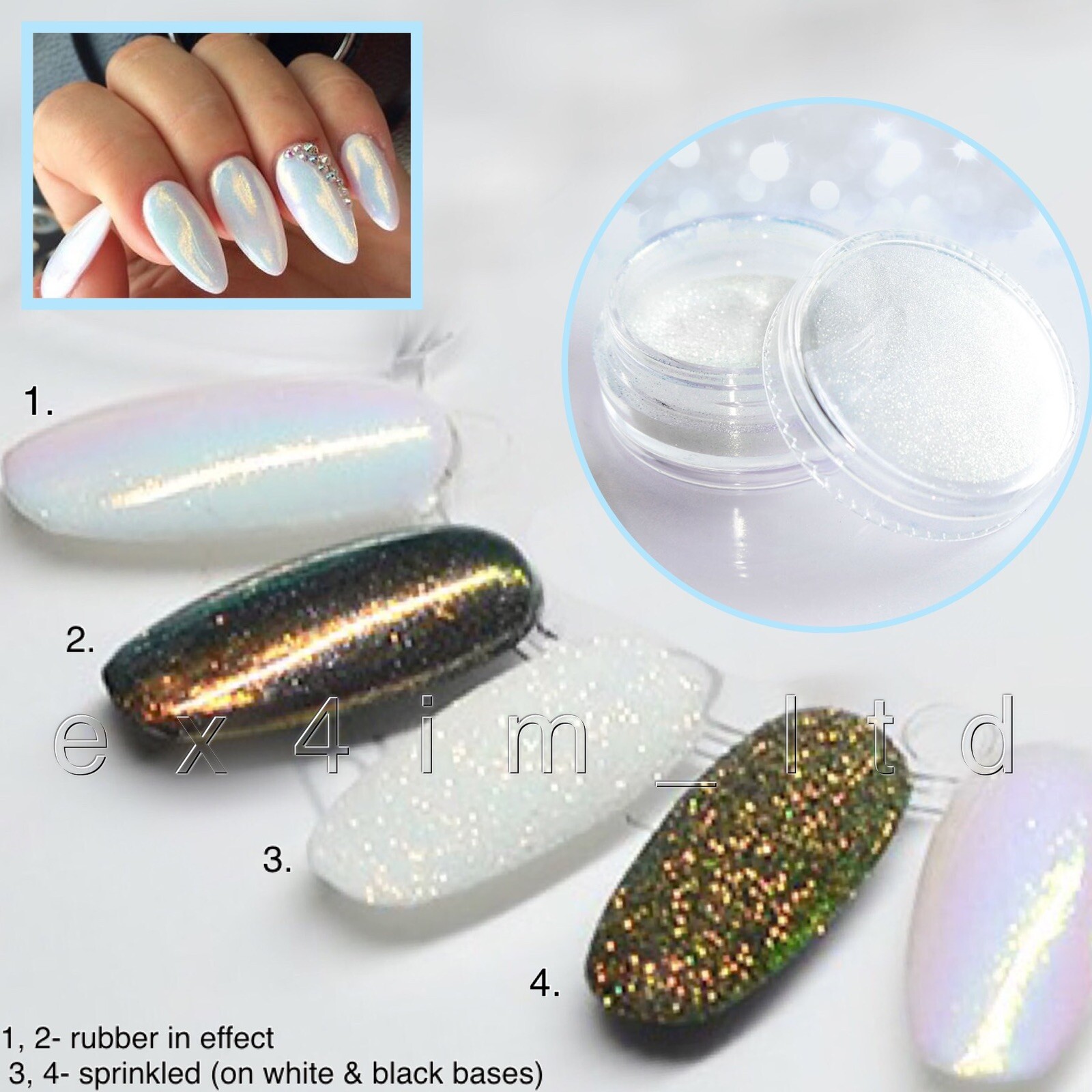 MERMAID EFFECT GLITTER NAIL ART POWDER DUST GLIMMER Hot Nails Iridescent 3g UK