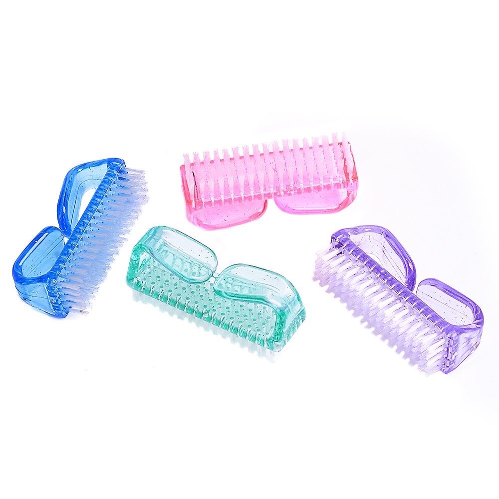 hupos Handle Grip Nail Brush, Fingernail Scrub 4 Count (Pack of 1), Purple