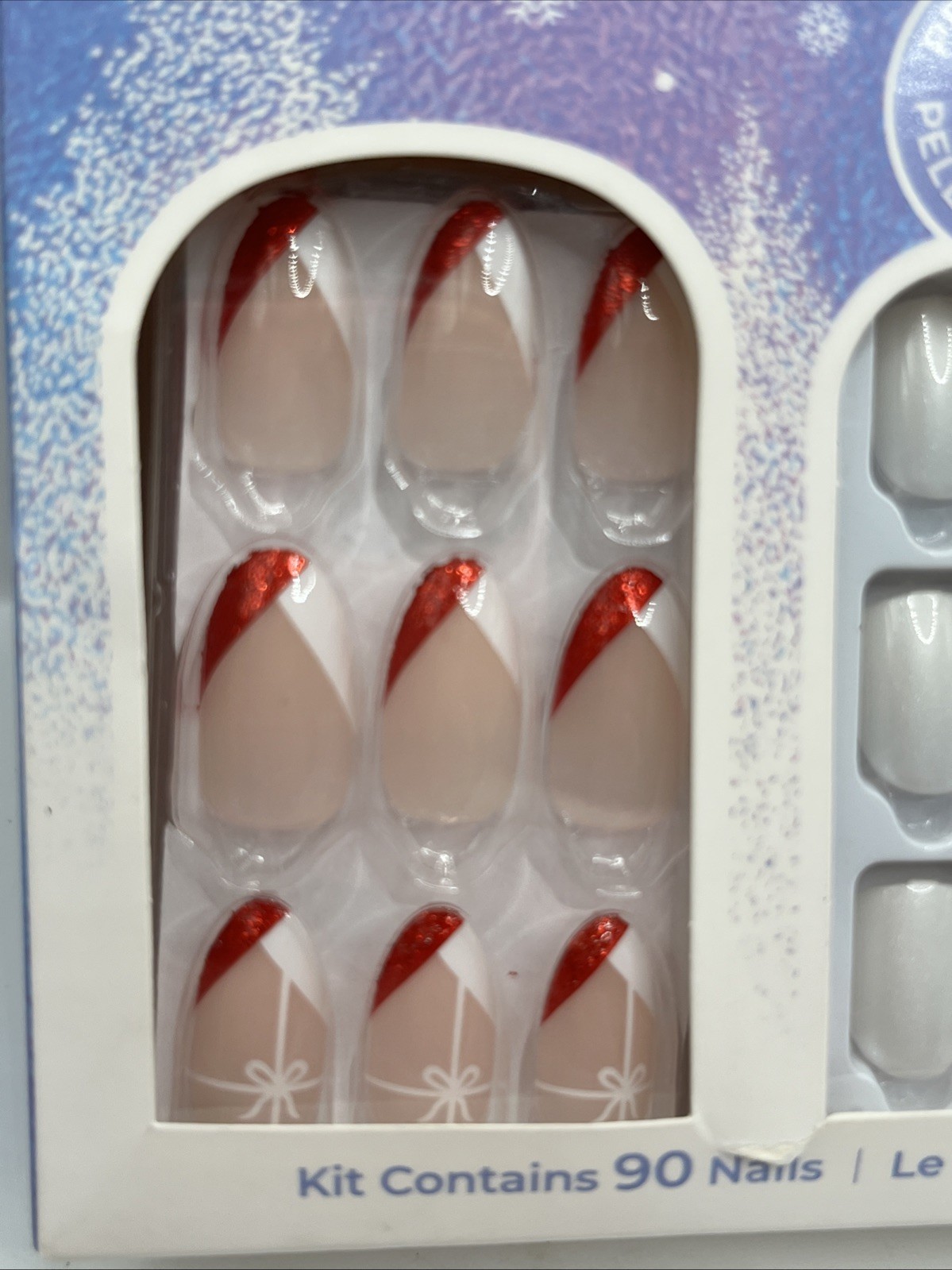 2 Kiss Impress The No Glue Mani 90 Christmas Nail Kit Press On Nails NEW