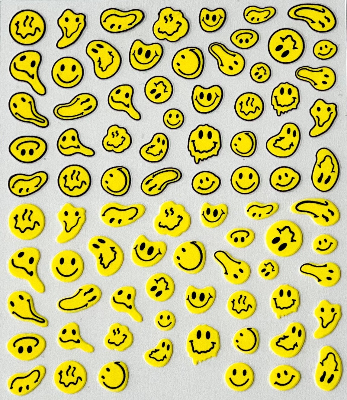 Nail Art Stickers Decals Sheet Trippy Smiley