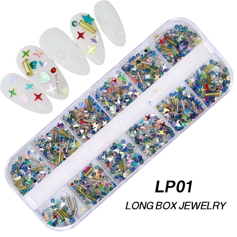 Nail Glitter Sequins Laser 3D Love Heart Star Flakes Nail Art 3D Decoration DIY