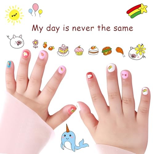 10 Sheets Colorful Kid Nail Stickers 3D Self-Adhesive Nail Art Colorful 1