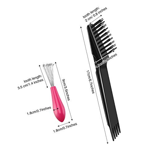 4 Pcs Hair Brush Cleaning Set Tool Mini Hair Cleaning Brush Cleaner Tool Black