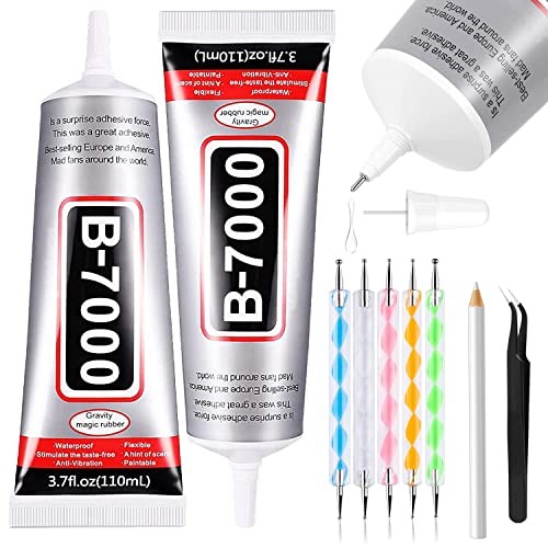 B7000 Adhesive Rhinestones Glue for Crafts, 2PCS 110ml / 3.7 2 PCS(Total 220ml)