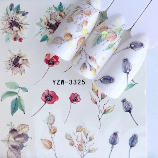 Flower, Floral Nail Art Water Decals DIY Nail Wraps.(Group 3)