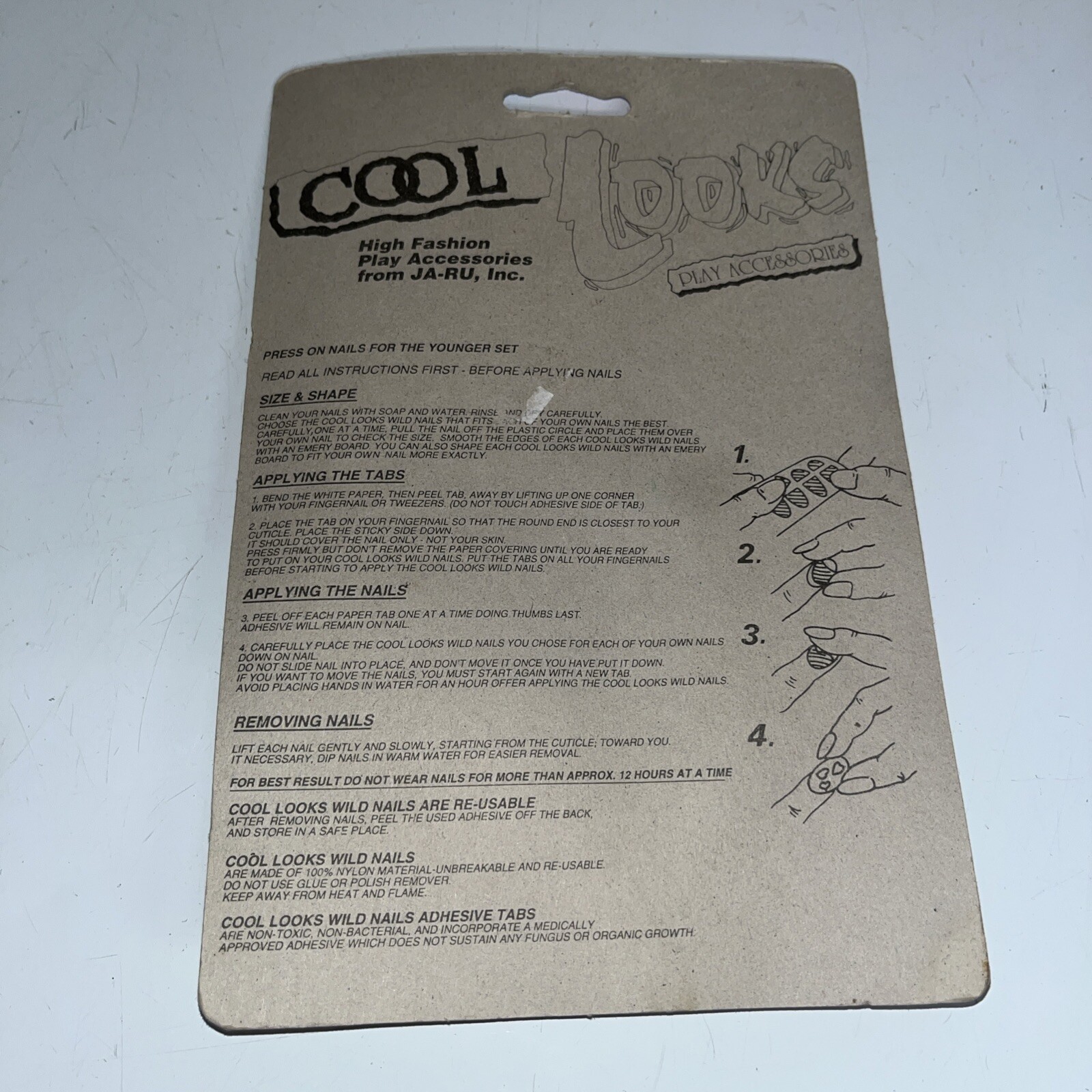 Vtg Ja-Ru Cool Looks WILD NAILS Set Kid’s Play Accessories 1994 NIP/NOS* VHTF