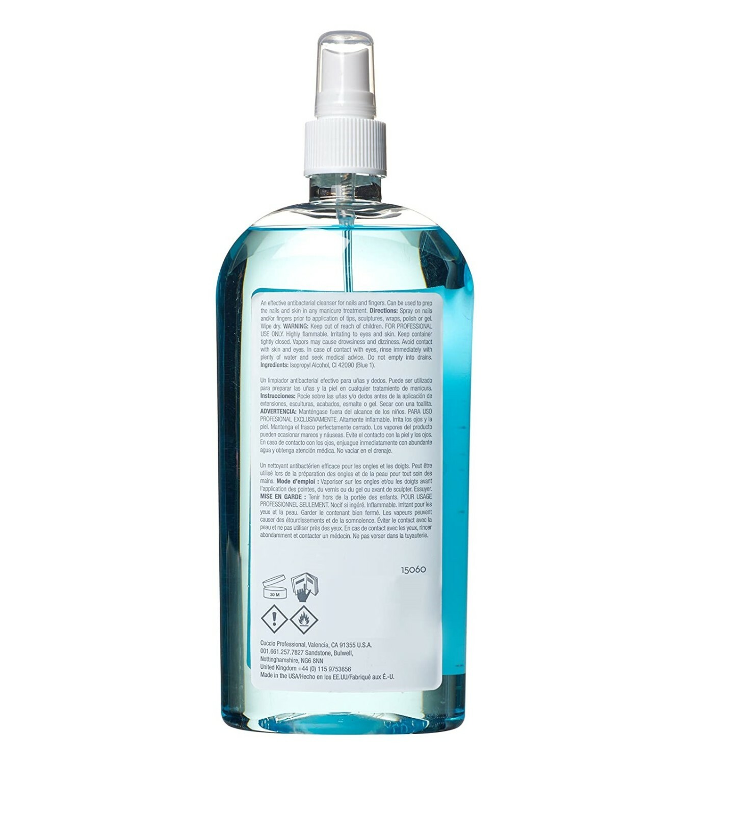 Cuccio Pro Antibacterial Cleansing Spray For Nails & Hands 16 oz (473 ml)