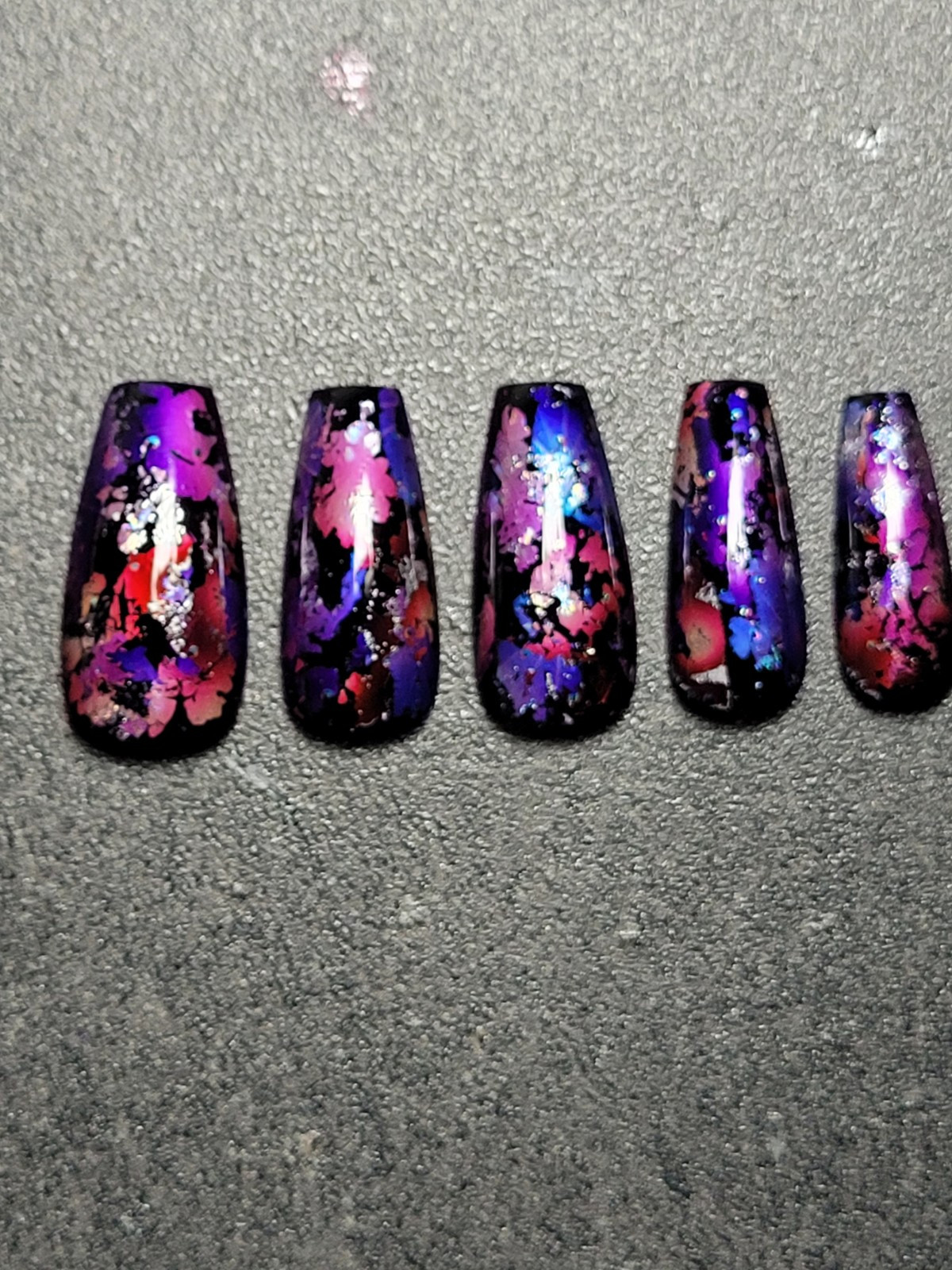 Custom Gel Press on Nails fake nails Handmade 10 pc set MEDIUM Pink Red Purple
