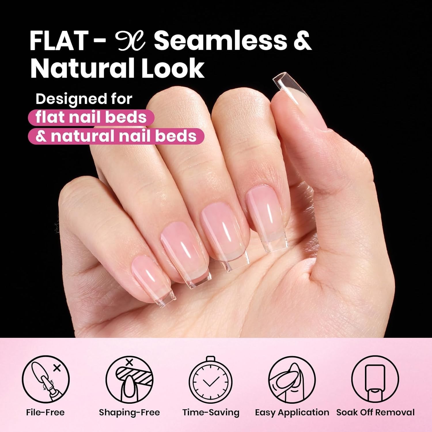 320 Pieces Half Matte Gel Nail Tips – Beetles Flat-X Short Almond Coffin Design